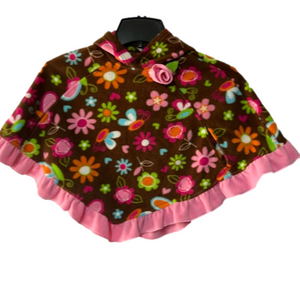 Girls Mack and Co shawl with hood colorful print super cute size 4T comfy‎